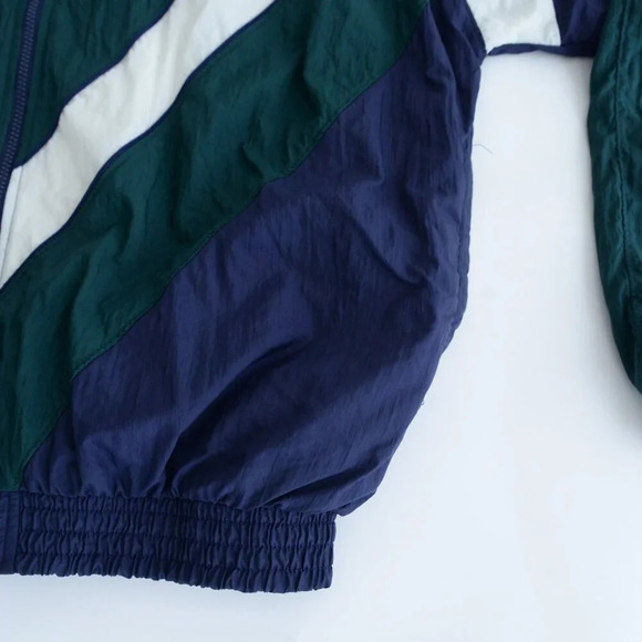 Vintage 90'S Puma Navy & Green Windbreaker Running Jacket Size Large - Picture 7 of 11